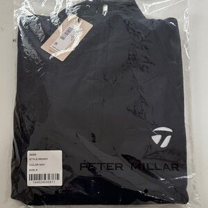 Peter Millar Men’s Navy 1/4 Zip Golf Sweater Crown Small New in Plastic